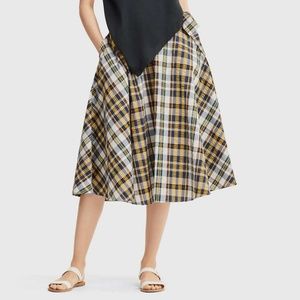 J.W. Anderson by UNIQLO Blue Yellow Plaid Skirt